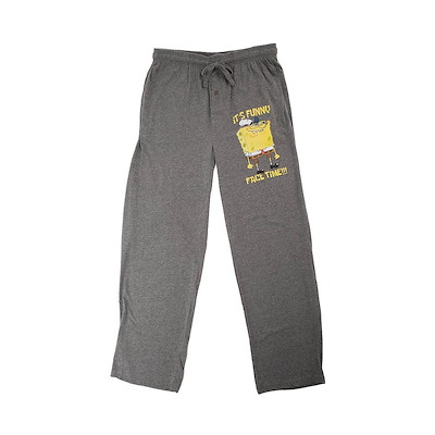 Mens SpongeBob SquarePants&trade; Funny Face Time Sleep Pants - Charcoal Heather