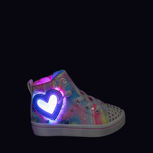 alternate view Skechers Twinkle Toes® Twi-Lites 2.0 Holographic Heart Sneaker - Toddler - Pink / MulticolorALT1