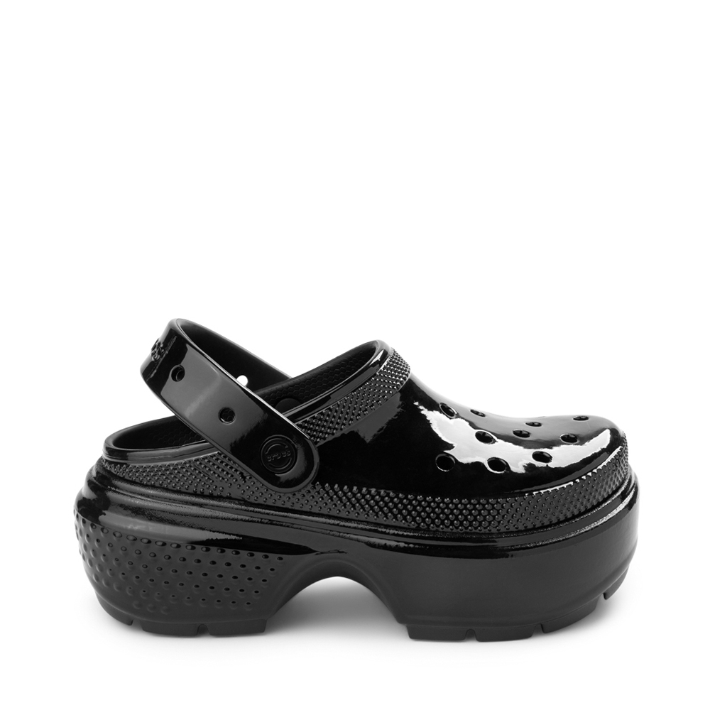 Crocs Stomp High-Shine Platform Clog - Black | Journeys