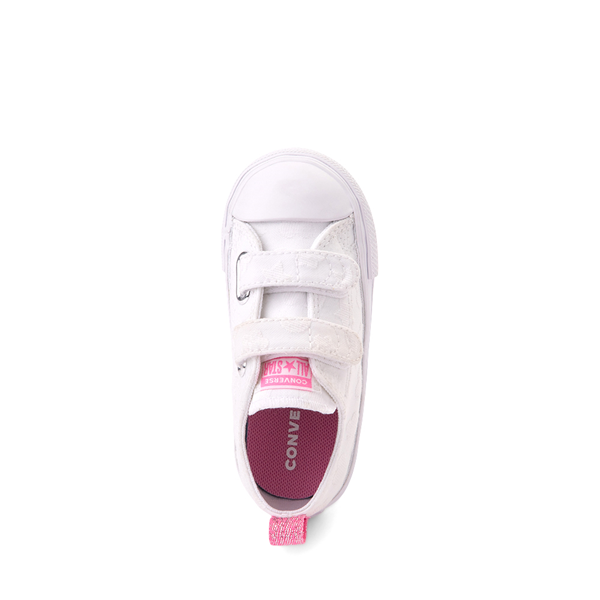 alternate view Converse Chuck Taylor All Star 2V Lo Be Dazzling Sneaker - Baby / Toddler - White / Oops! PinkALT2
