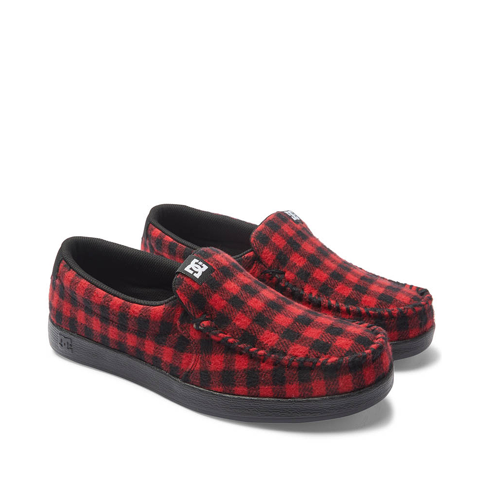 Mens DC Villain 2 Skate Shoe Black / Red Plaid Journeys