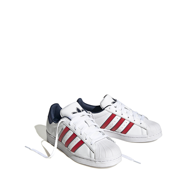 adidas Originals Kids Superstar Shoes Sneaker, White/Blue/Scarlet
