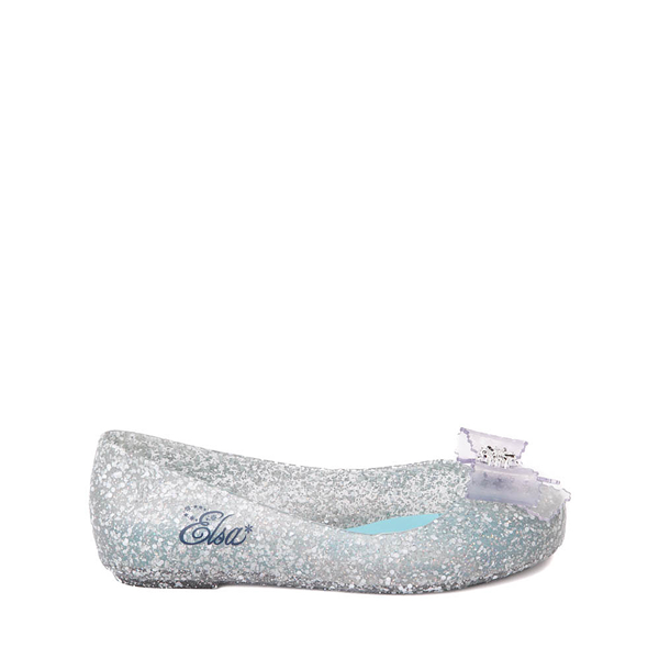 Mini Melissa Elsa-print glittered ballerina shoes - Blue