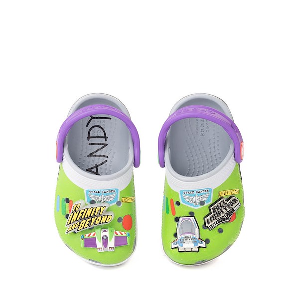alternate view Toy Story Crocs Buzz Lightyear Classic Clog - Baby / Toddler - Blue GreyALT2