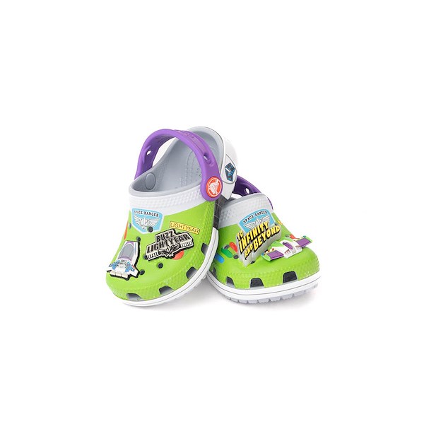 alternate view Toy Story Crocs Buzz Lightyear Classic Clog - Baby / Toddler - Blue GreyHERO