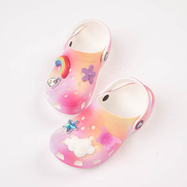 alternate view Crocs Classic Cloud Charm Clog - Little Kid / Big Kid - RainbowHERO