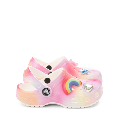 White crocs clogs rainbow selling Girls Size J4