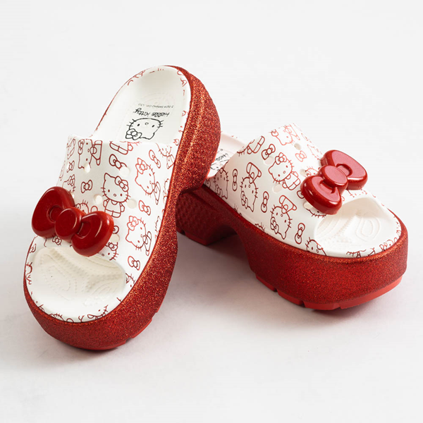 Hello Kitty® x Crocs Stomp Platform Slide Sandal - White / Red