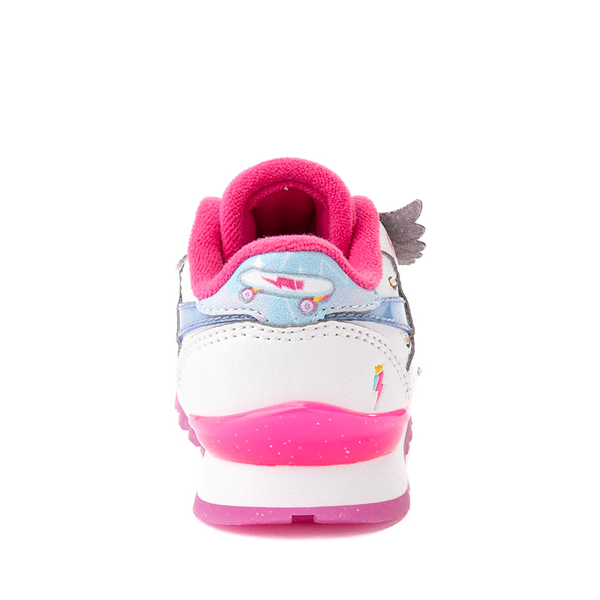 alternate view Reebok x My Little Pony Zipp Storm Classic Leather Step 'n' Flash Athletic Shoe - Baby / Toddler - White / Crystal Blue / PinkALT4