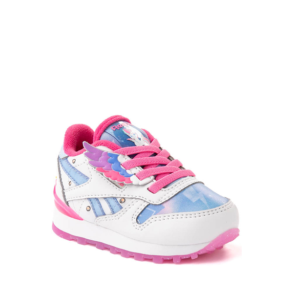 alternate view Reebok x My Little Pony Zipp Storm Classic Leather Step 'n' Flash Athletic Shoe - Baby / Toddler - White / Crystal Blue / PinkALT5