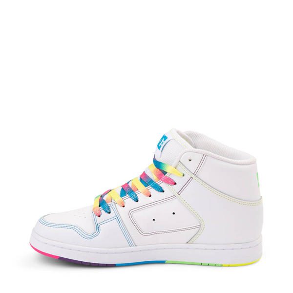 alternate view Womens DC Manteca 4 Hi Skate Shoe - White / RainbowALT1