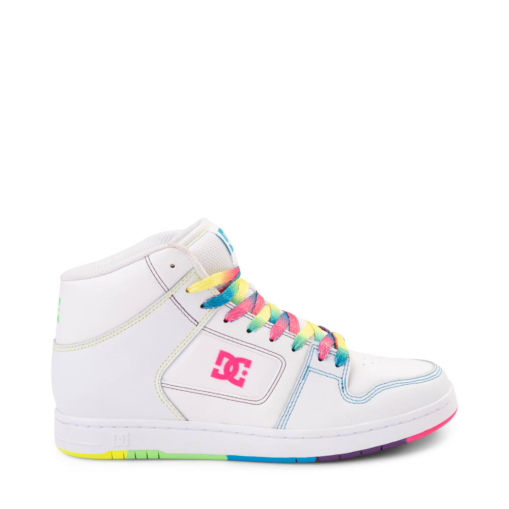 Womens DC Manteca 4 Hi Skate Shoe - White / Rainbow