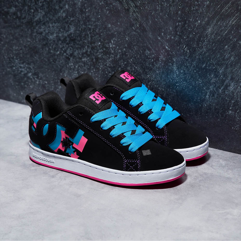 Womens DC Court Graffik Skate Shoe Neon Lights Journeys