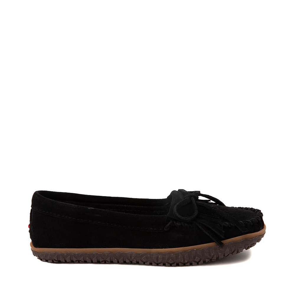 Womens Minnetonka Kilty Tread Moccasin - Black