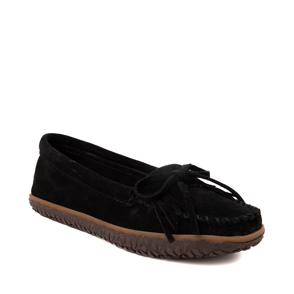 Womens black sale minnetonka moccasins