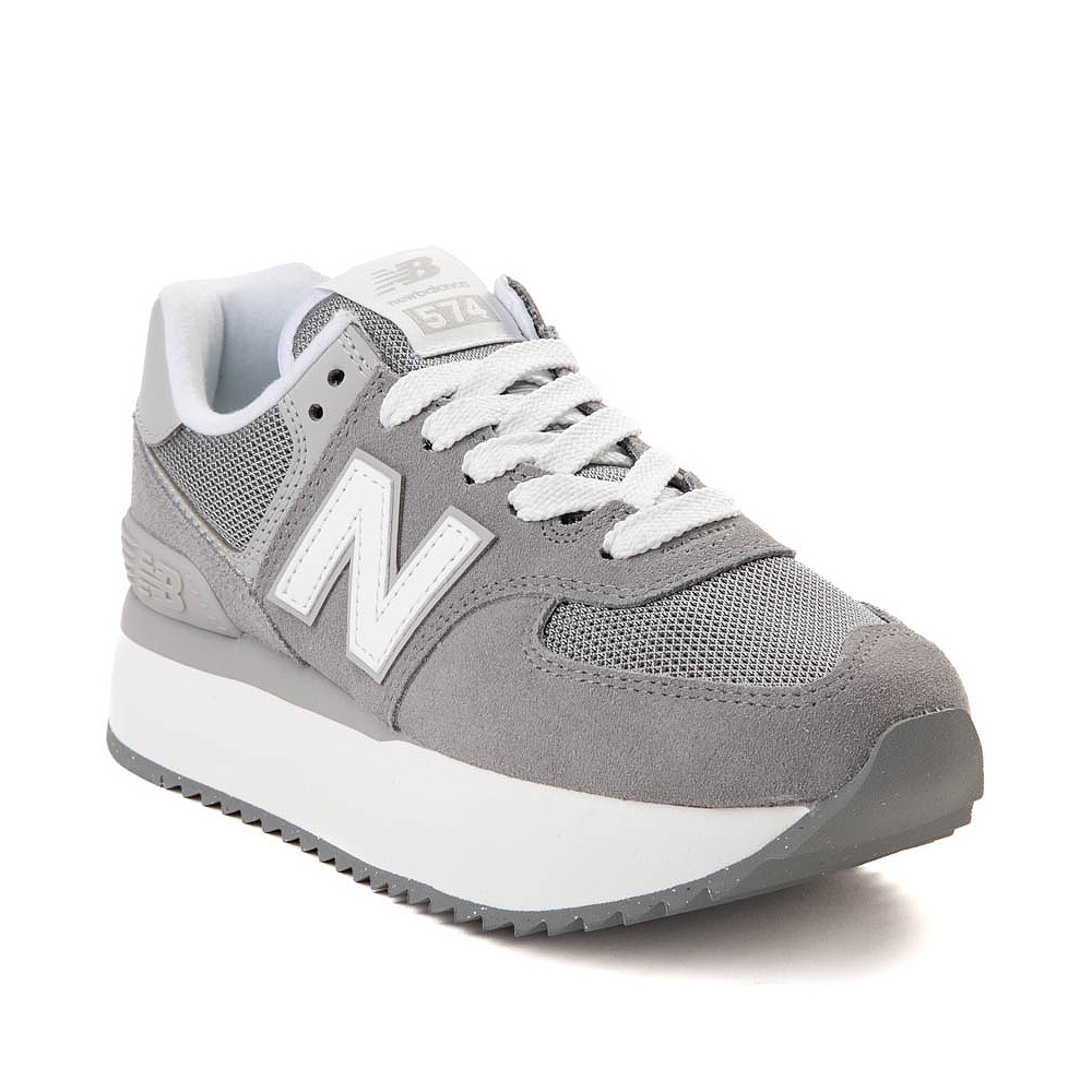 Womens New Balance 574+ Athletic Shoe - Shadow Grey / Raincloud | Journeys