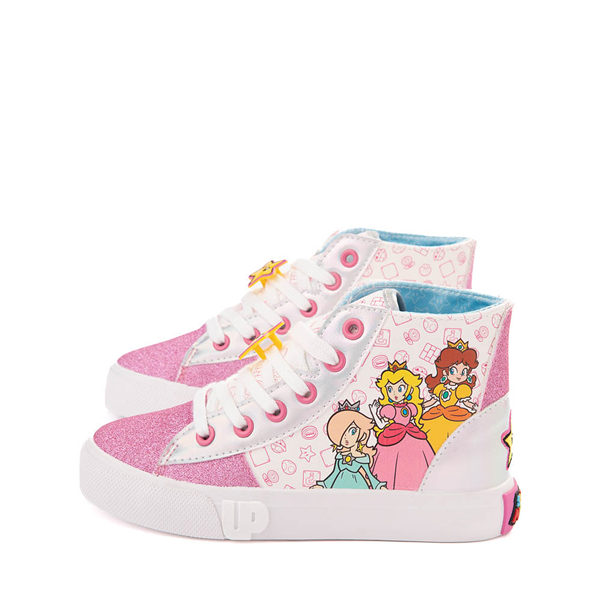 alternate view Ground Up Mario Princess Hi Sneaker - Little Kid / Big Kid - Light Pink / MulticolorALT1