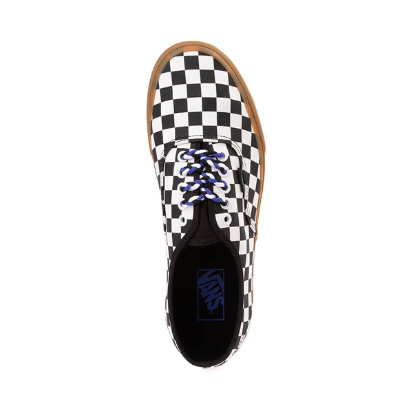 alternate view Vans Authentic Checkerboard Skate Shoe - Black / WhiteALT2