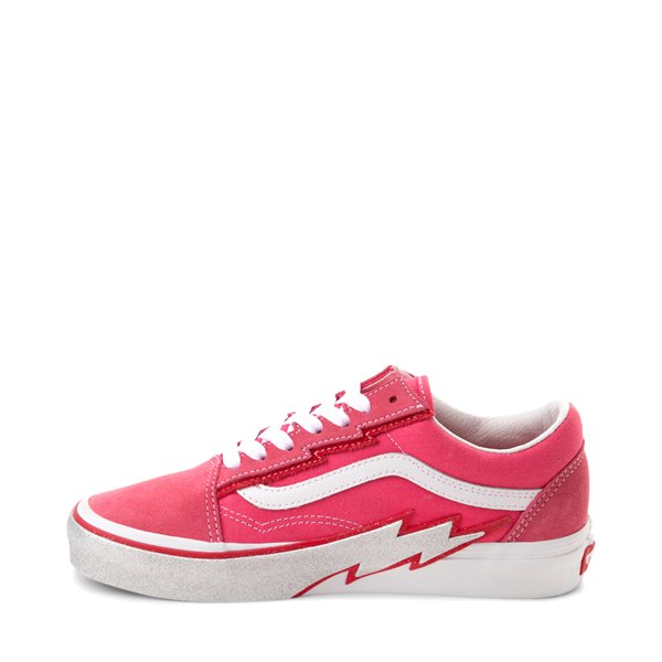 Vans Old Skool Glitter Bolt Skate Shoe - Pink / White