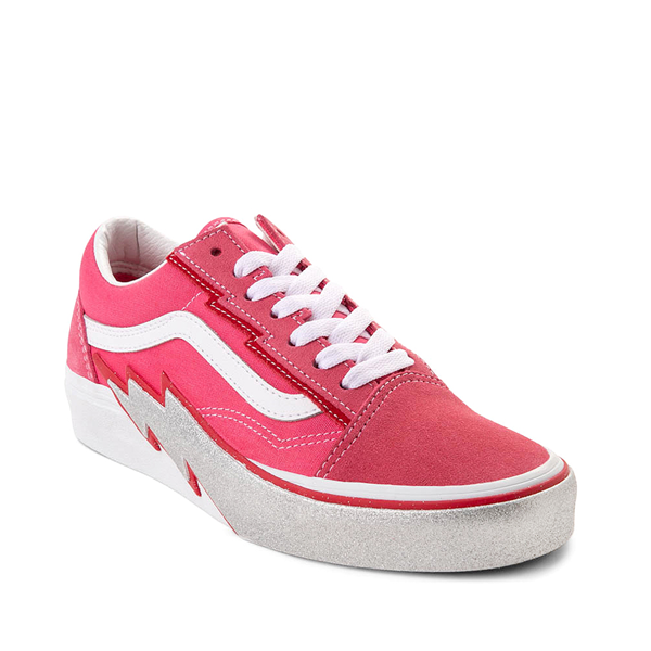 alternate view Vans Old Skool Glitter Bolt Skate Shoe - Pink / WhiteALT5