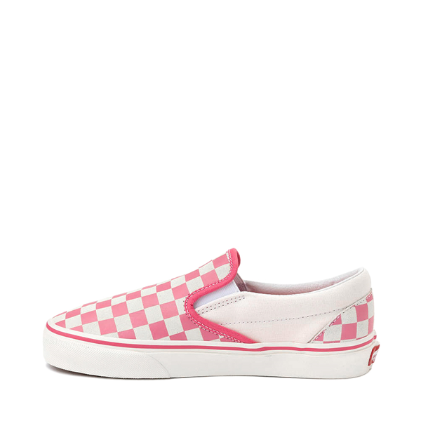 alternate view Vans Slip-On Checkerboard Skate Shoe - Pink / True WhiteALT1