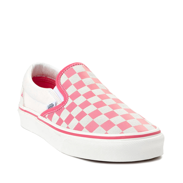 alternate view Vans Slip-On Checkerboard Skate Shoe - Pink / True WhiteALT5