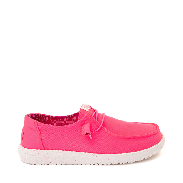 Womens HEYDUDE Wendy Stretch Slip-On Casual Shoe - Neon Pink