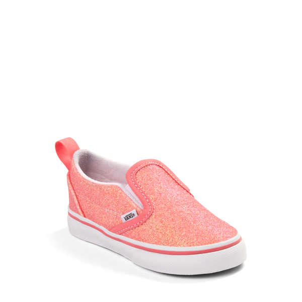 alternate view Vans Slip-On V Skate Shoe - Baby / Toddler - Glitter PinkALT5