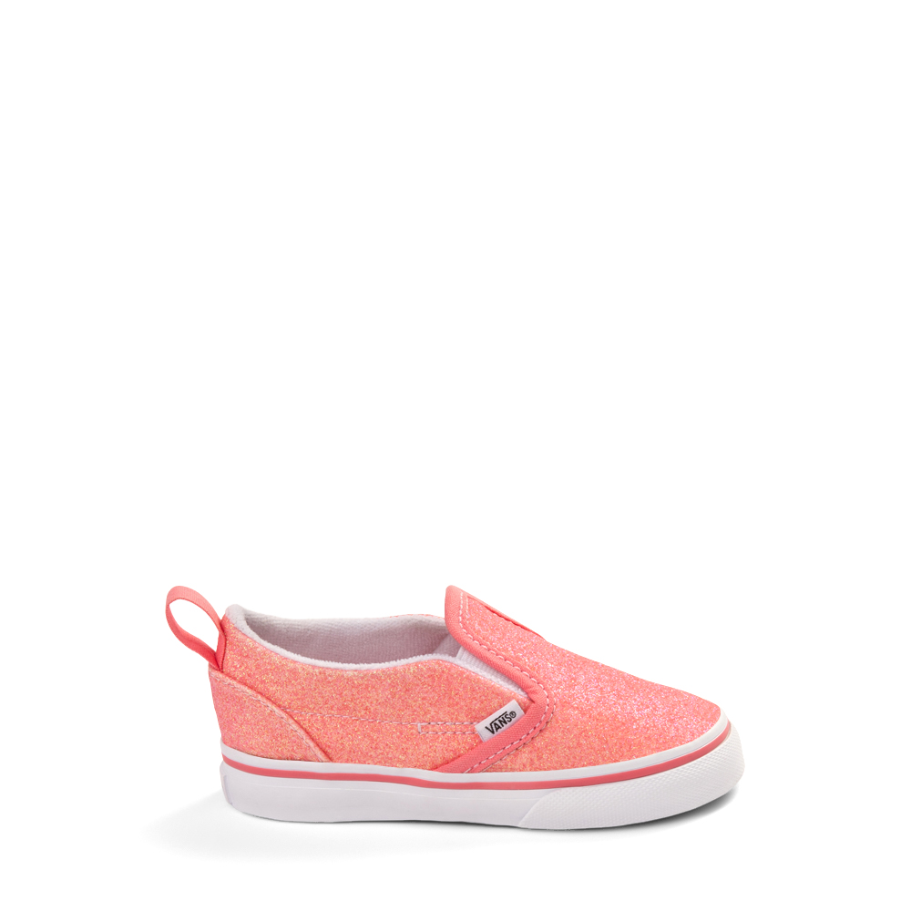 Vans Slip-On V Skate Shoe - Baby / Toddler - Glitter Pink | Journeys