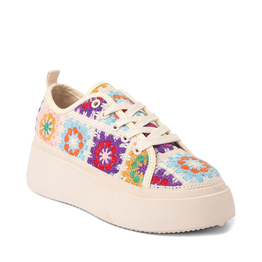 Womens Dirty Laundry Rambling Crochet Sneaker Pink / Multicolor