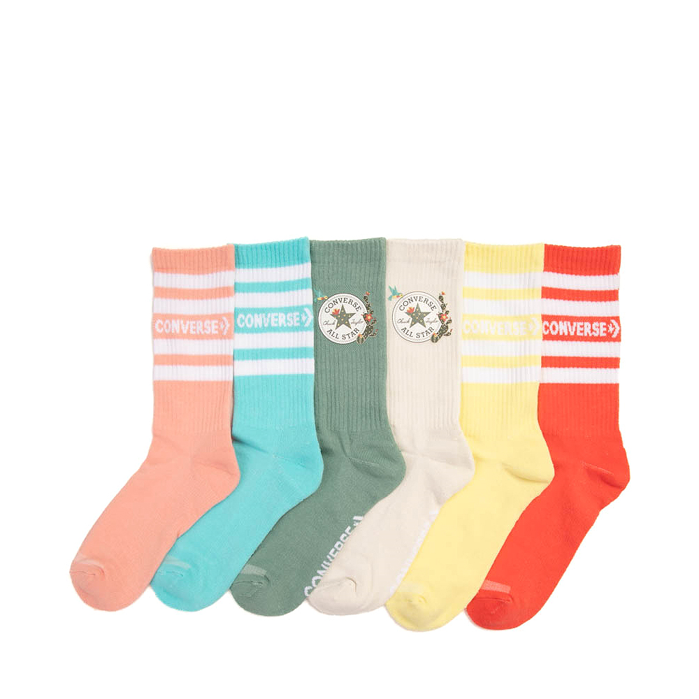 Multicolor Mens Large Liner Socks 6 Pairs, Converse