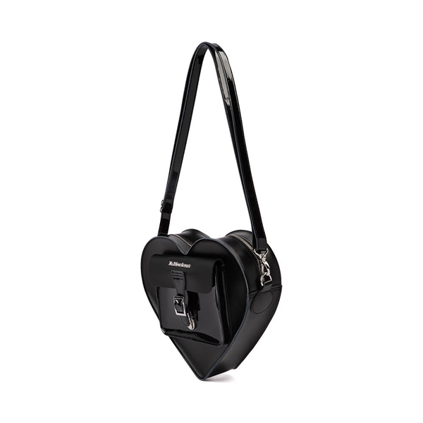 Heart Shaped Leather Backpack, Black