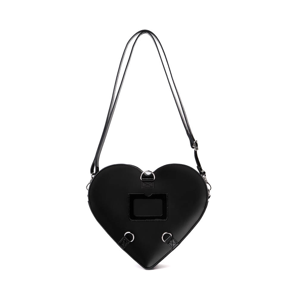 Heart Shaped Leather Backpack, Black