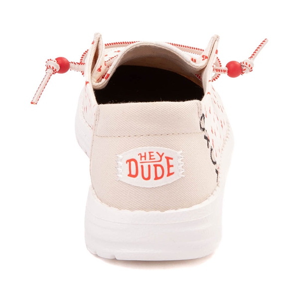 Womens HEYDUDE Wendy Hearts Slip-On Casual Shoe - White / Red | Journeys