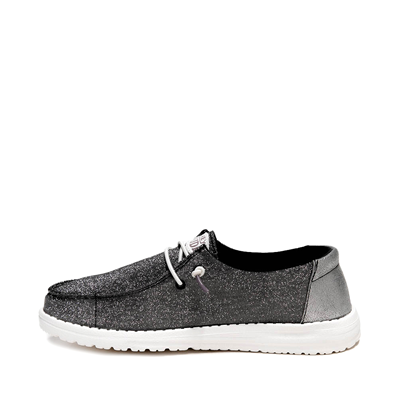 Womens HEYDUDE Wendy Metallic Sparkle Slip-On Casual Shoe - Charcoal