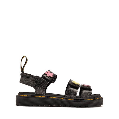 Main view of Dr. Martens Klaire Sandal - Little Kid / Big Kid - Black / Floral