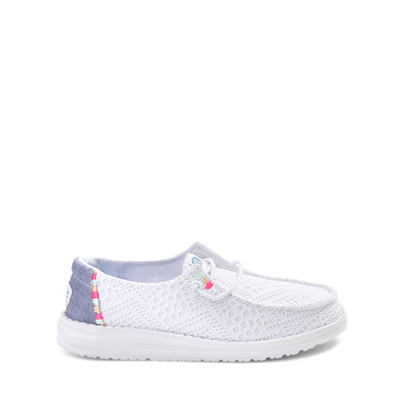 Main view of HEYDUDE Wendy Boho Crochet Slip-On Casual Shoe - Little Kid / Big Kid - White