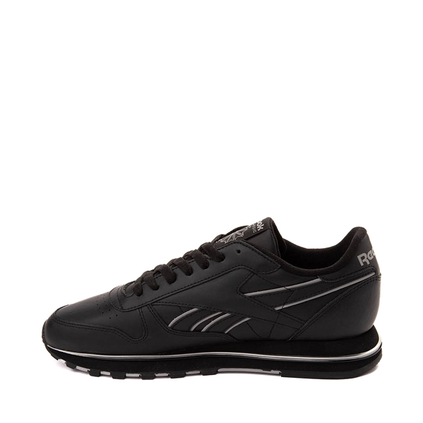 alternate view Mens Reebok Classic Leather Clip Athletic Shoe - Black / GreyALT1