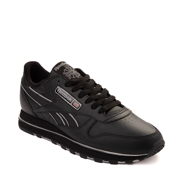 alternate view Mens Reebok Classic Leather Clip Athletic Shoe - Black / GreyALT5