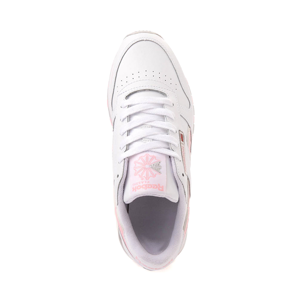 alternate view Womens Reebok Classic Leather Clip Athletic Shoe - White / Pink / SilverALT2