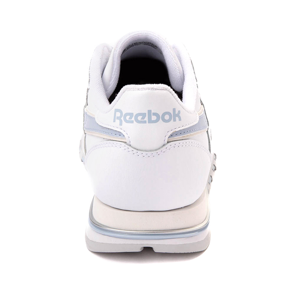 Womens Reebok Classic Leather Clip Athletic Shoe - White / Light Blue /  Silver