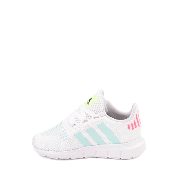 adidas Swift Run Athletic Shoe - Baby / Toddler - White / Aqua