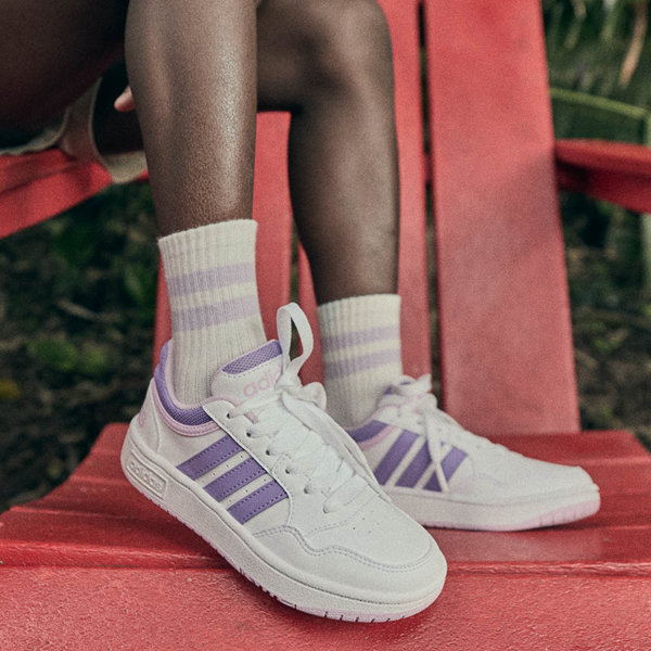 adidas Hoops 3.0 Athletic Shoe - Little Kid / Big White Lilac