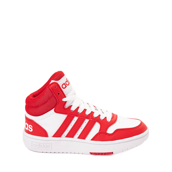 adidas Hoops 3.0 Mid Classic Vintage Athletic Shoe - Little Kid / Big Kid - White / Red