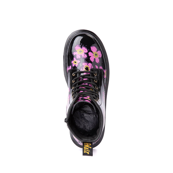 alternate view Dr. Martens 1460 8-Eye Patent Boot - Little Kid / Big Kid - Black / FloralALT2