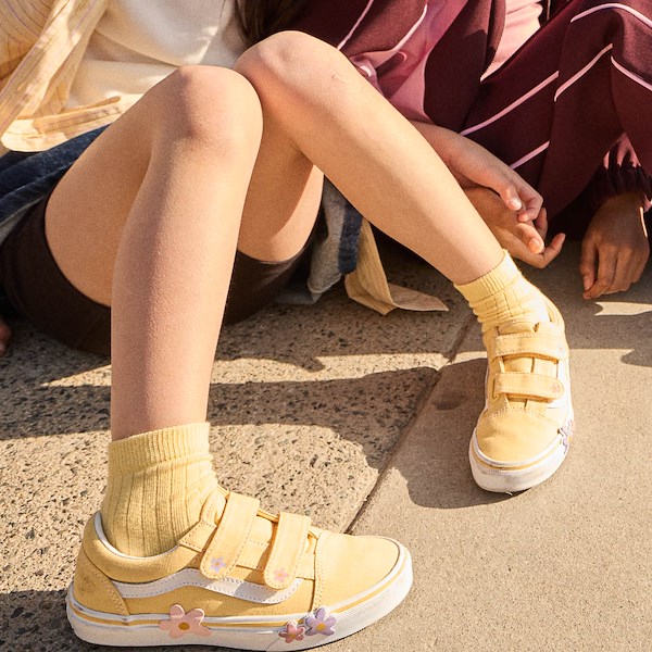 Vans Old Skool V Skate Shoe - Little Kid - Yellow / Floral