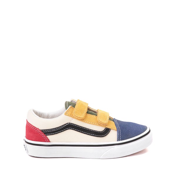 Vans Old Skool V Color-Block Skate Shoe - Little Kid Red / Blue