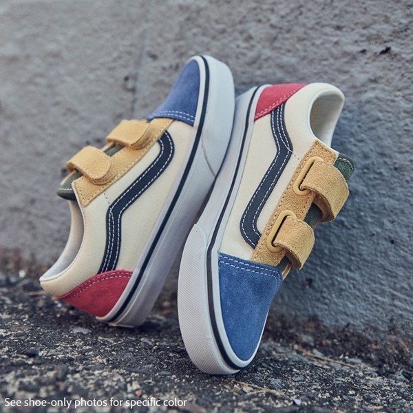 Vans Old Skool V Color Block Skate Shoe Little Kid Red Blue