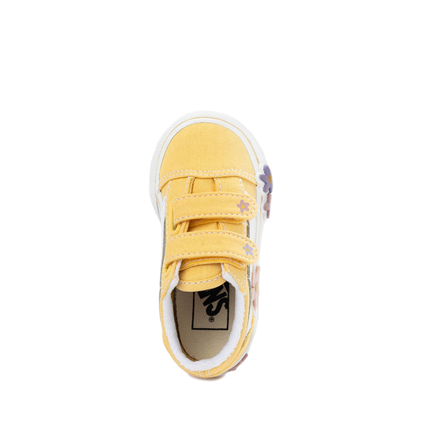 alternate view Vans Old Skool V Skate Shoe - Baby / Toddler - Yellow / FloralALT2