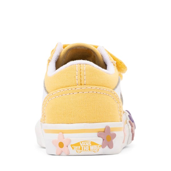alternate view Vans Old Skool V Skate Shoe - Baby / Toddler - Yellow / FloralALT4